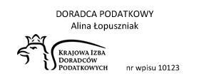 Doradca podatkowy Alina Łopuszniak